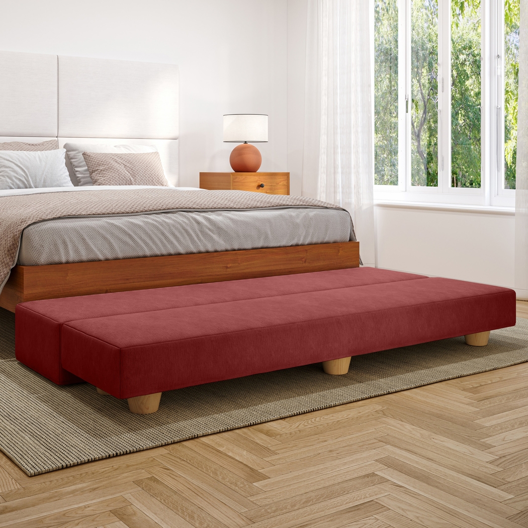 Casila Red Twin Bed Bench - Thumbnail - Image 3