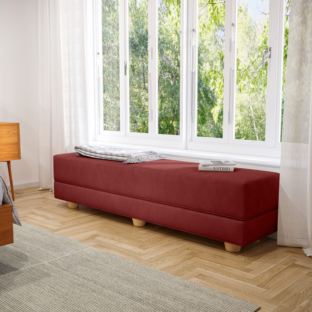 Casila Red Twin Bed Bench - Thumbnail - Image 4