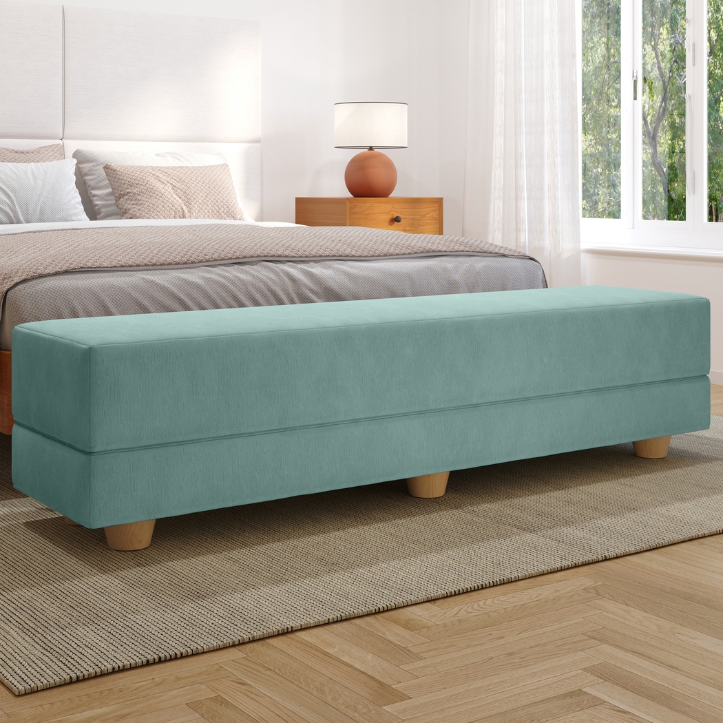 Casila Turquoise Twin Bed Bench - Thumbnail - Image 2