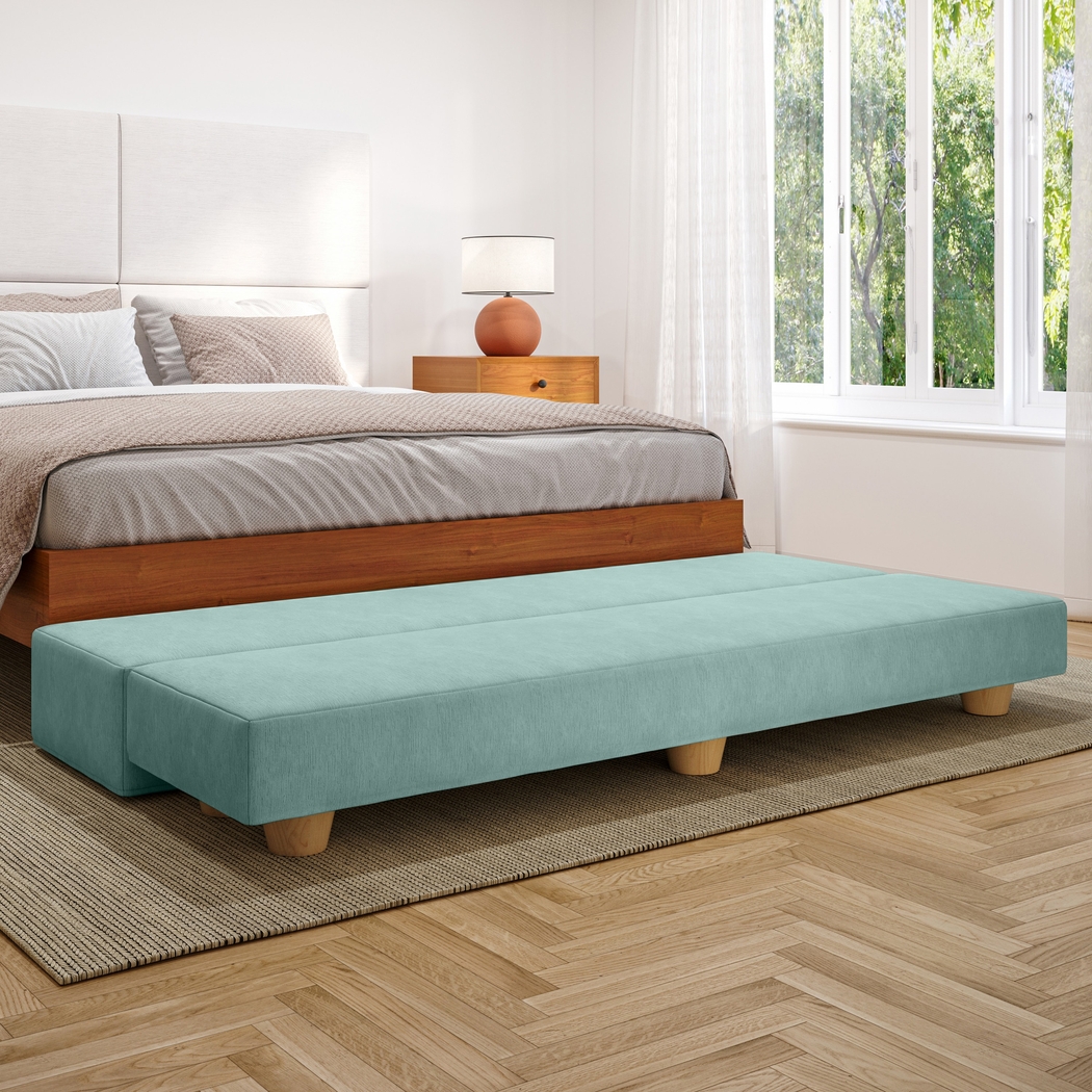 Casila Turquoise Twin Bed Bench - Thumbnail - Image 3