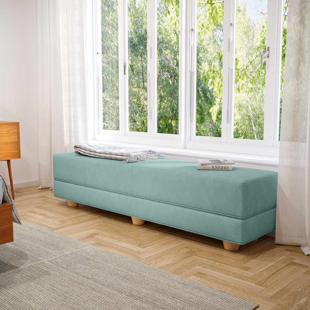 Casila Turquoise Twin Bed Bench - Thumbnail - Image 4