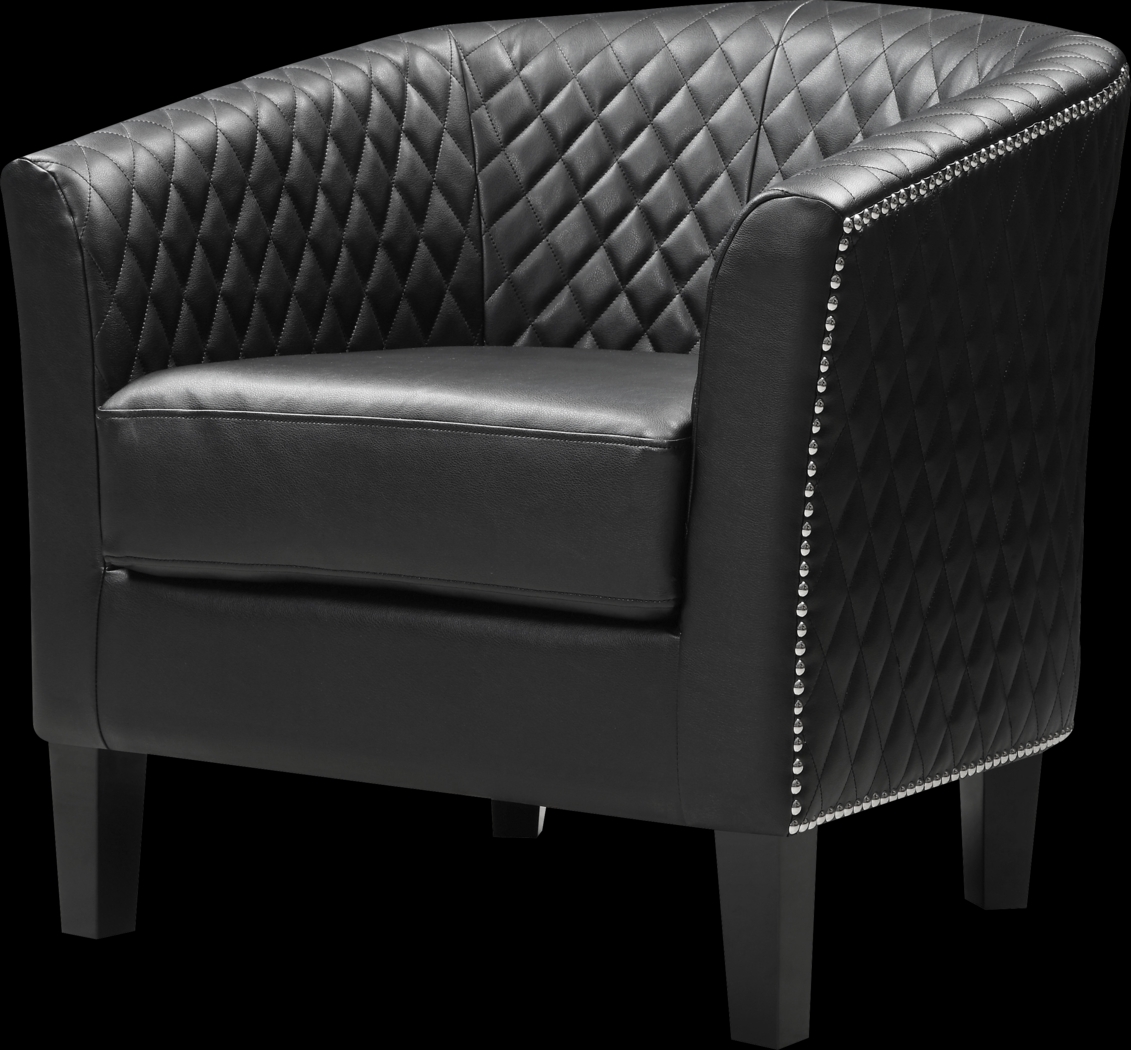Casino Drive Black Accent Chair - Thumbnail - Image 3