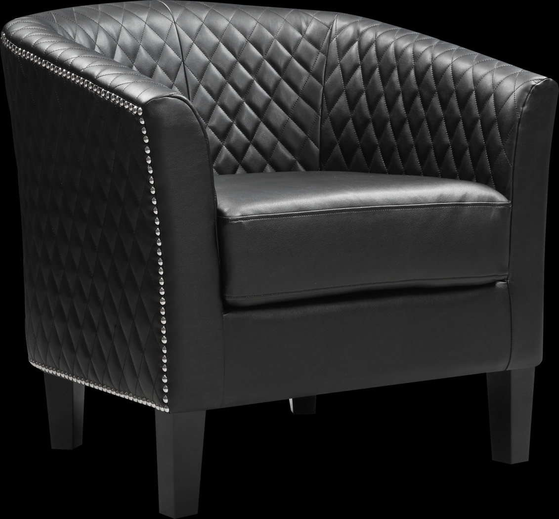 Casino Drive Black Accent Chair - Thumbnail - Image 1