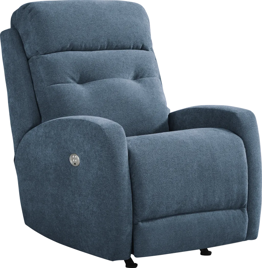 Cason Lane Blue Dual Power Recliner - Thumbnail - Image 1
