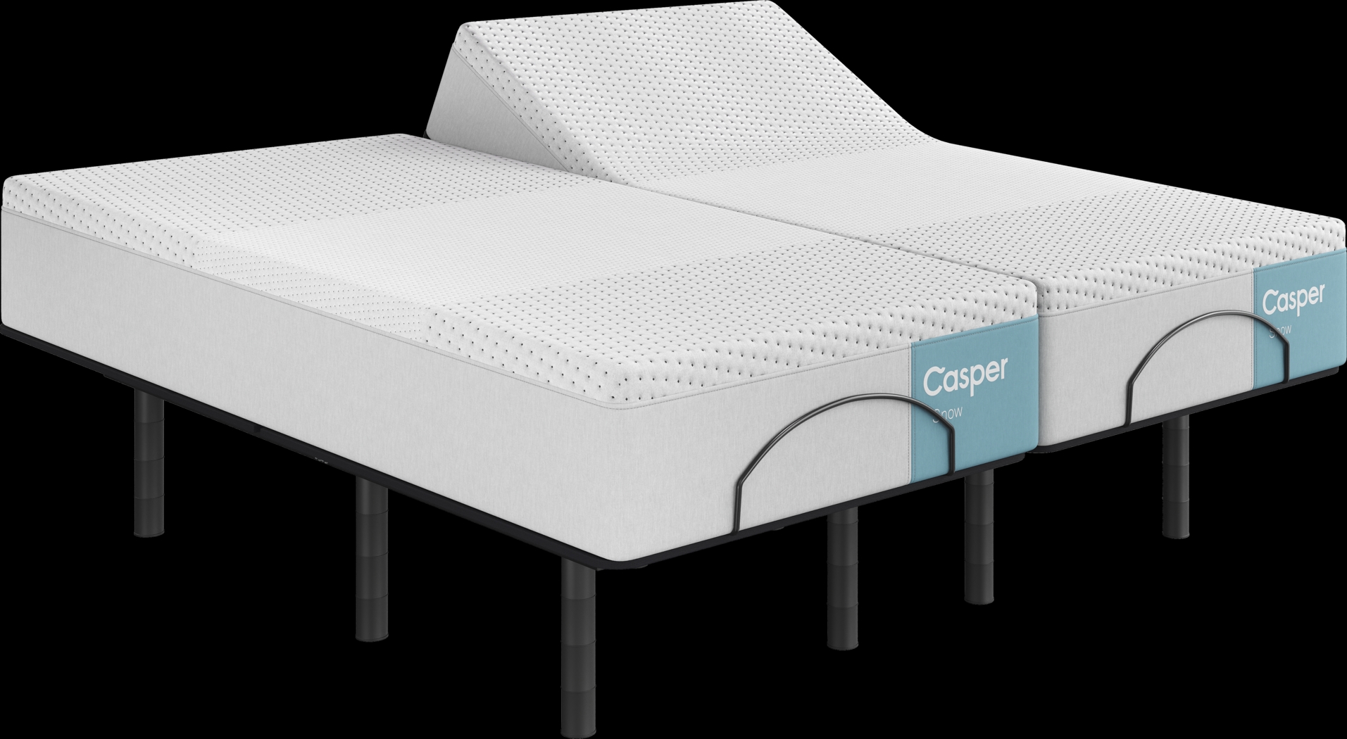 Casper Snow 2.0 Split King Mattress with Head Up Only Base - Thumbnail - Image 1