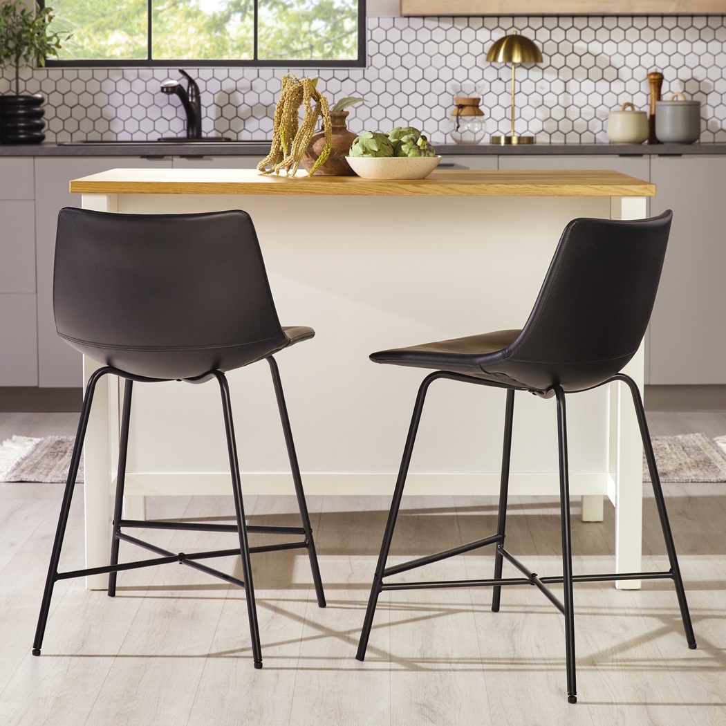 Cassamia Black Barstool, Set of 2 - Thumbnail - Image 3