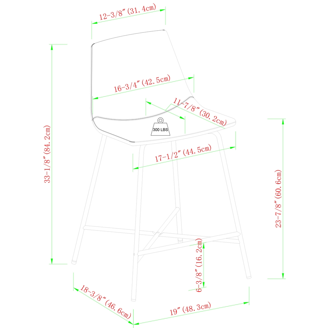 Cassamia Black Barstool, Set of 2 - Thumbnail - Image 6