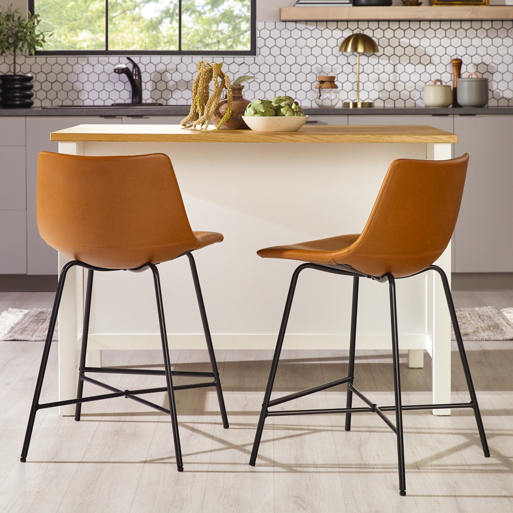 Cassamia Brown Barstool, Set of 2 - Thumbnail - Image 3