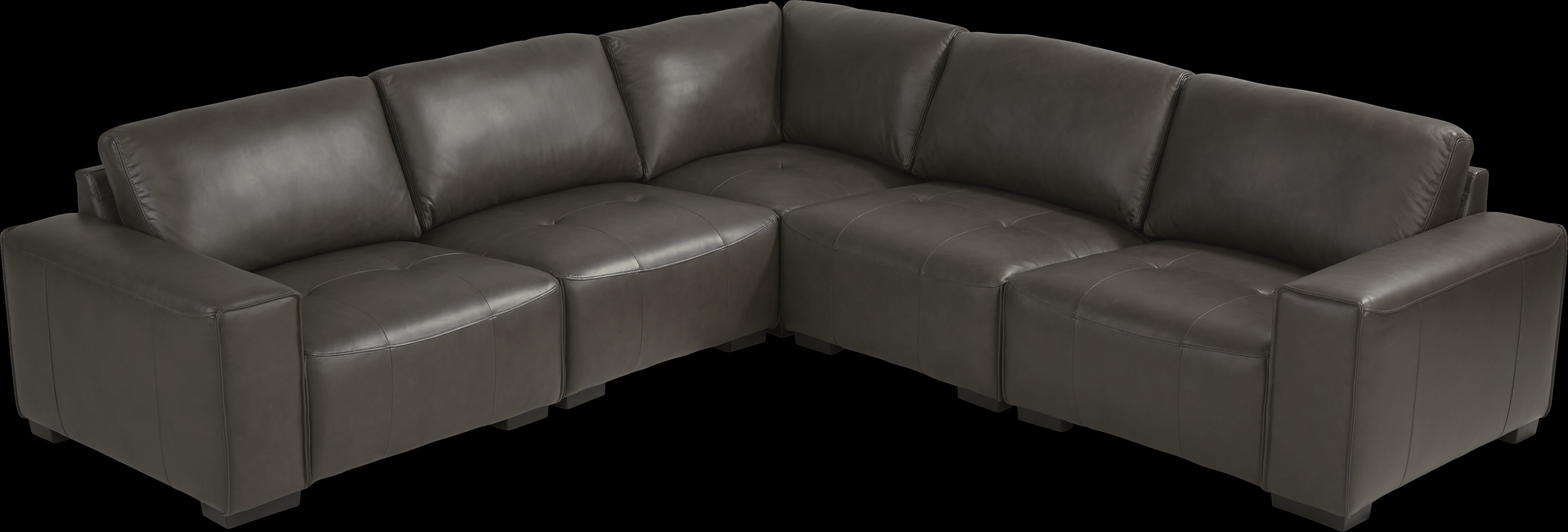 Cassano Dark Gray Leather 8 Pc Sectional Living Room - Thumbnail - Image 2