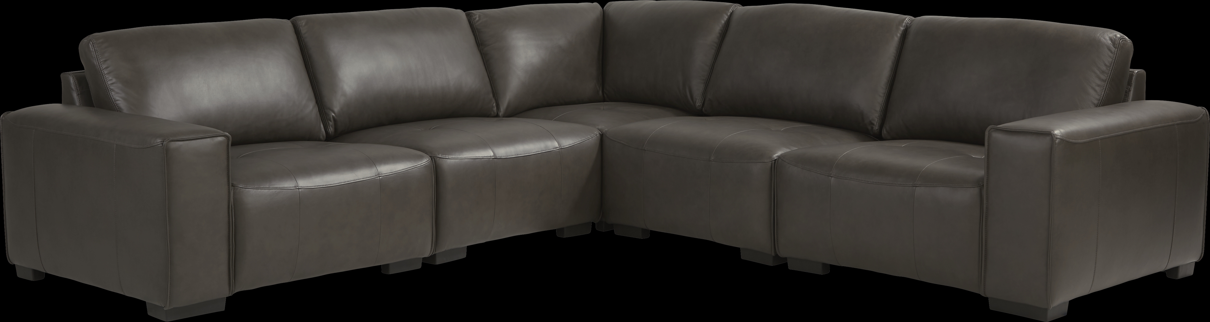 Cassano Dark Gray Leather 5 Pc Sectional - Thumbnail - Image 3