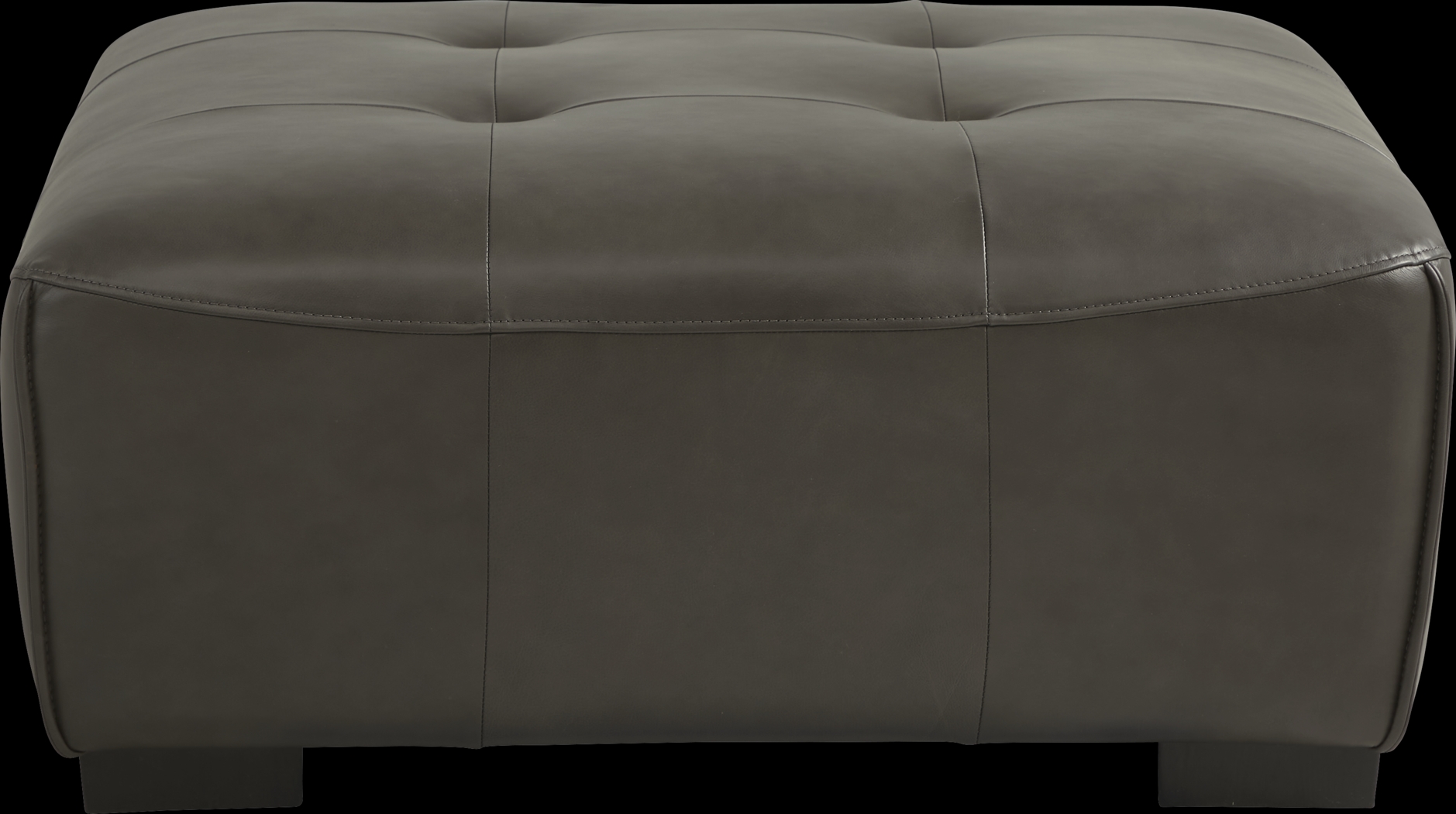 Cassano Dark Gray Leather Cocktail Ottoman - Thumbnail - Image 2