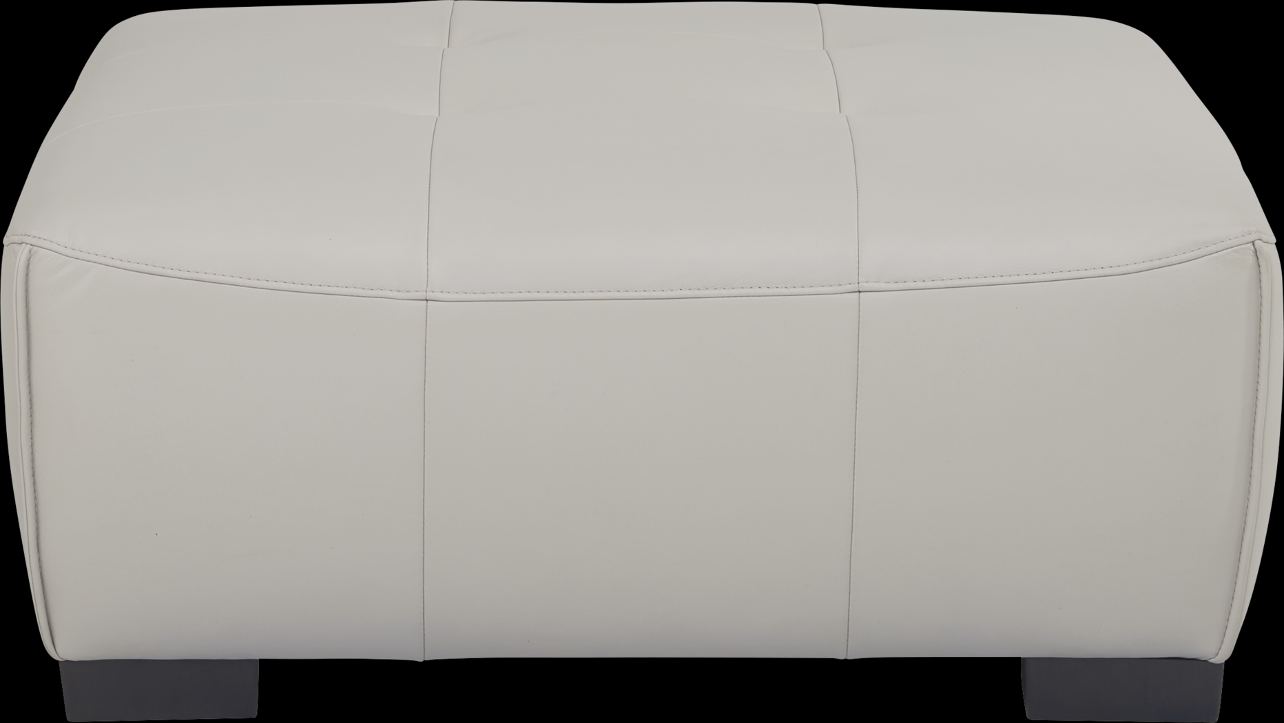 Cassano Light Gray Leather Cocktail Ottoman - Thumbnail - Image 2