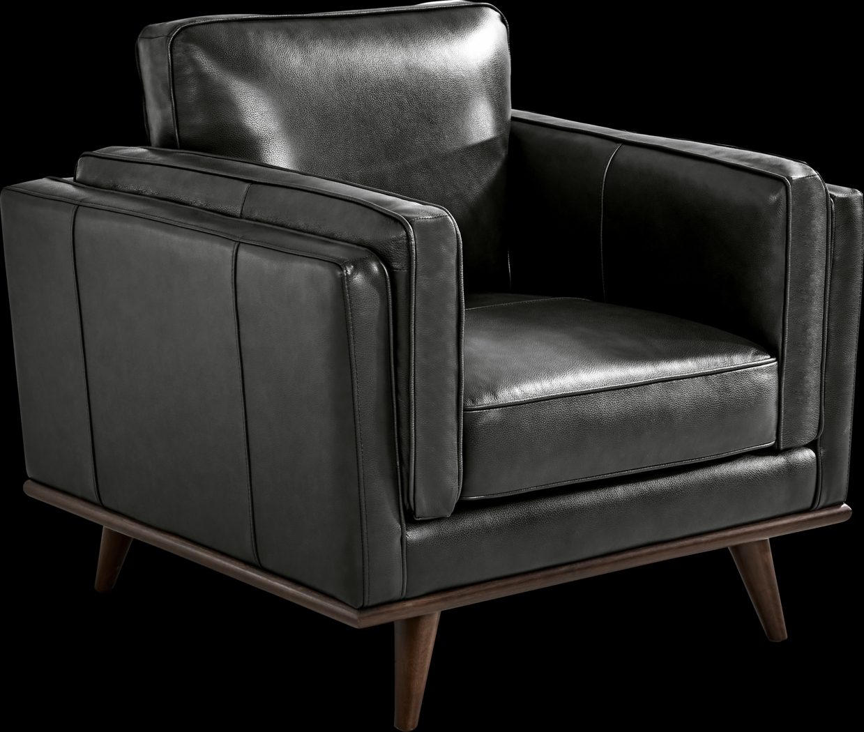 Cassina Court Black Leather 6 Pc Living Room - Thumbnail - Image 4