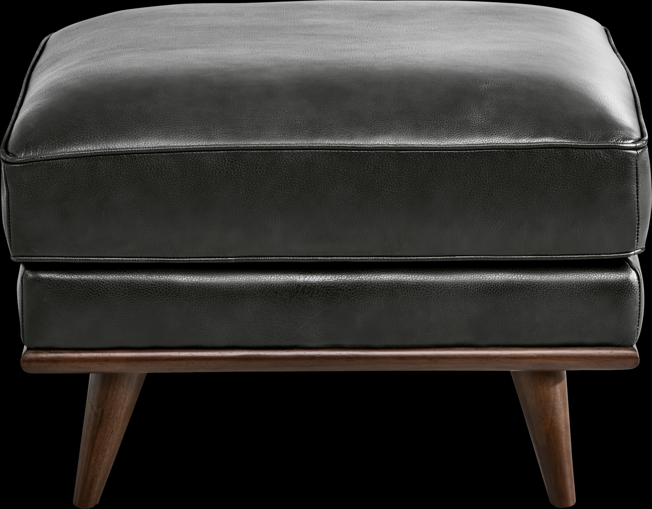 Cassina Court Black Leather Ottoman - Thumbnail - Image 2