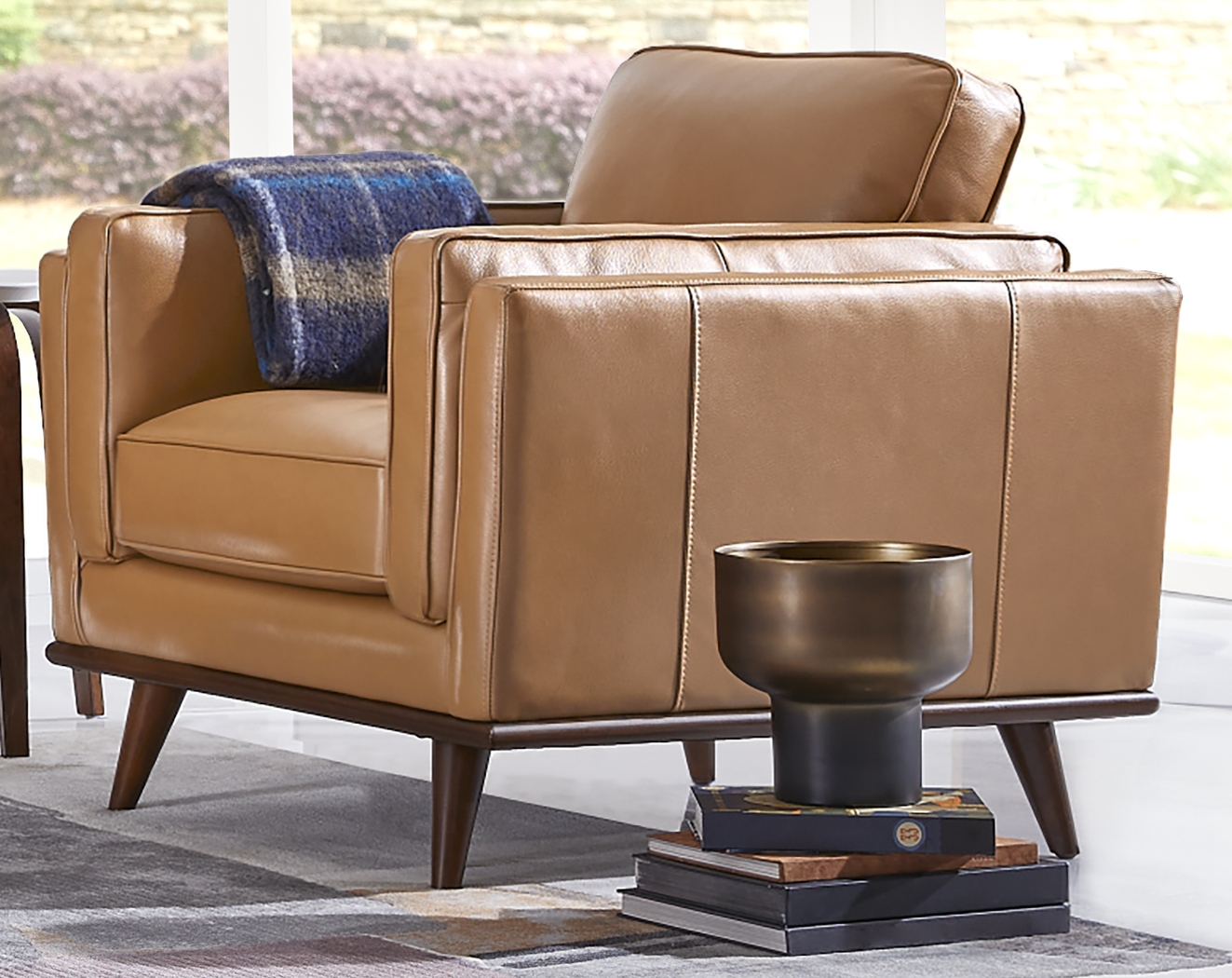 Cassina Court Caramel Leather Chair - Thumbnail - Image 3