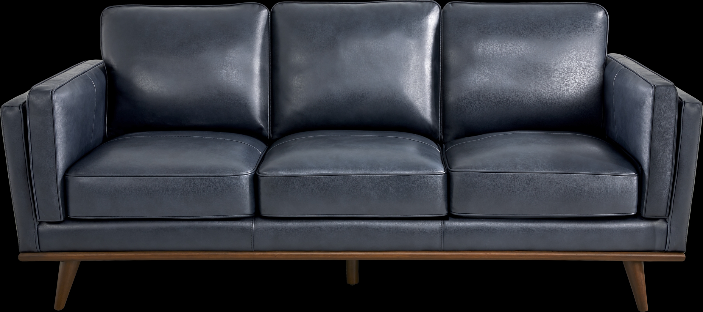 Cassina Court Navy Leather 9 Pc Living Room - Thumbnail - Image 2