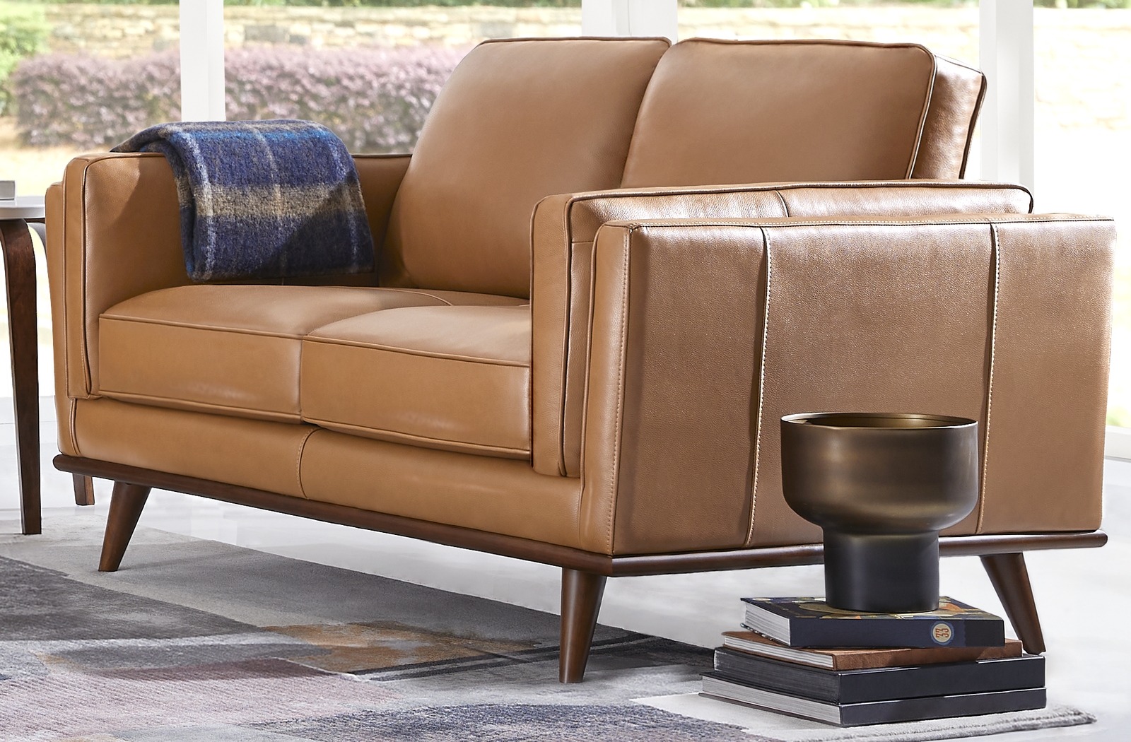 Cassina Way Caramel Leather 3 Pc Living Room - Thumbnail - Image 5