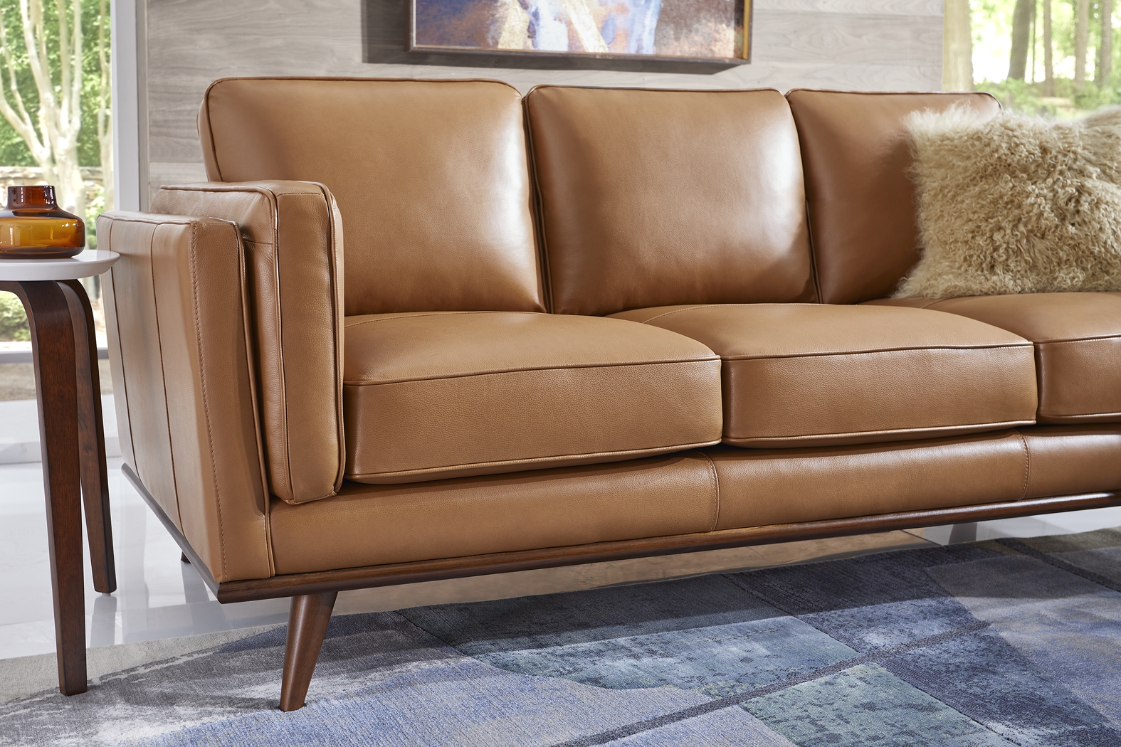 Cassina Way Caramel Leather 3 Pc Living Room - Thumbnail - Image 3