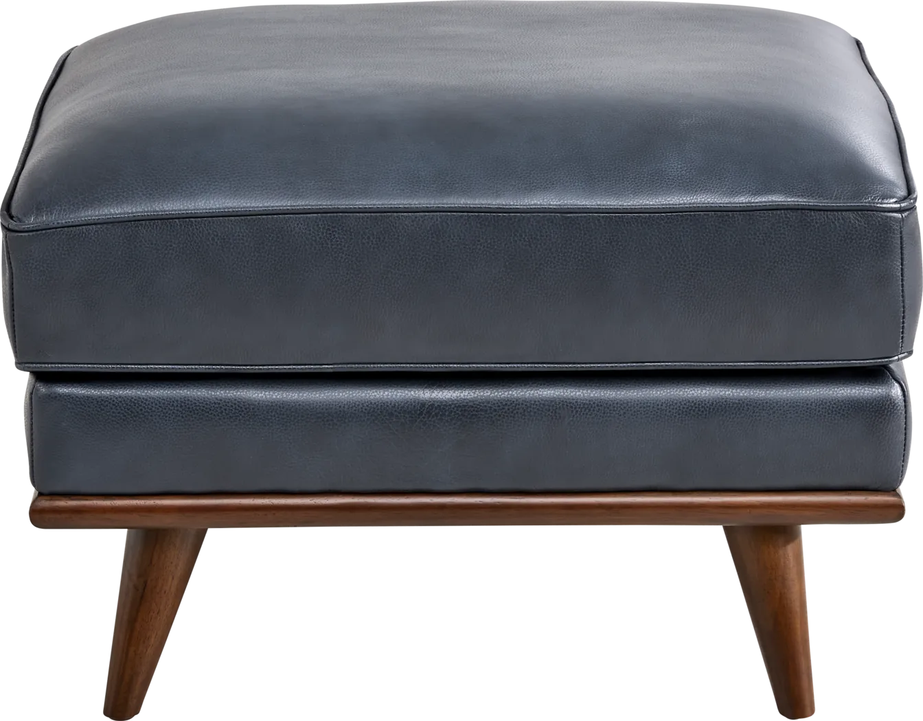 Cassina Way Navy Leather Ottoman - Thumbnail - Image 2