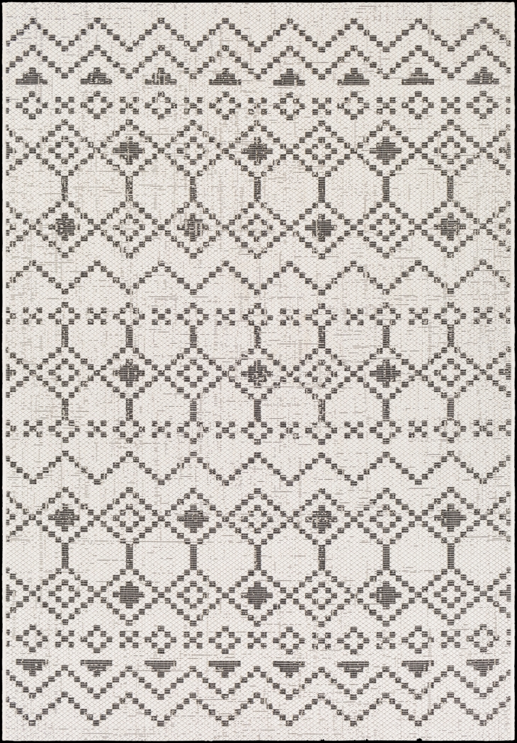 Castell White 7'10 x 10'2 Indoor/Outdoor Rug - Thumbnail - Image 1
