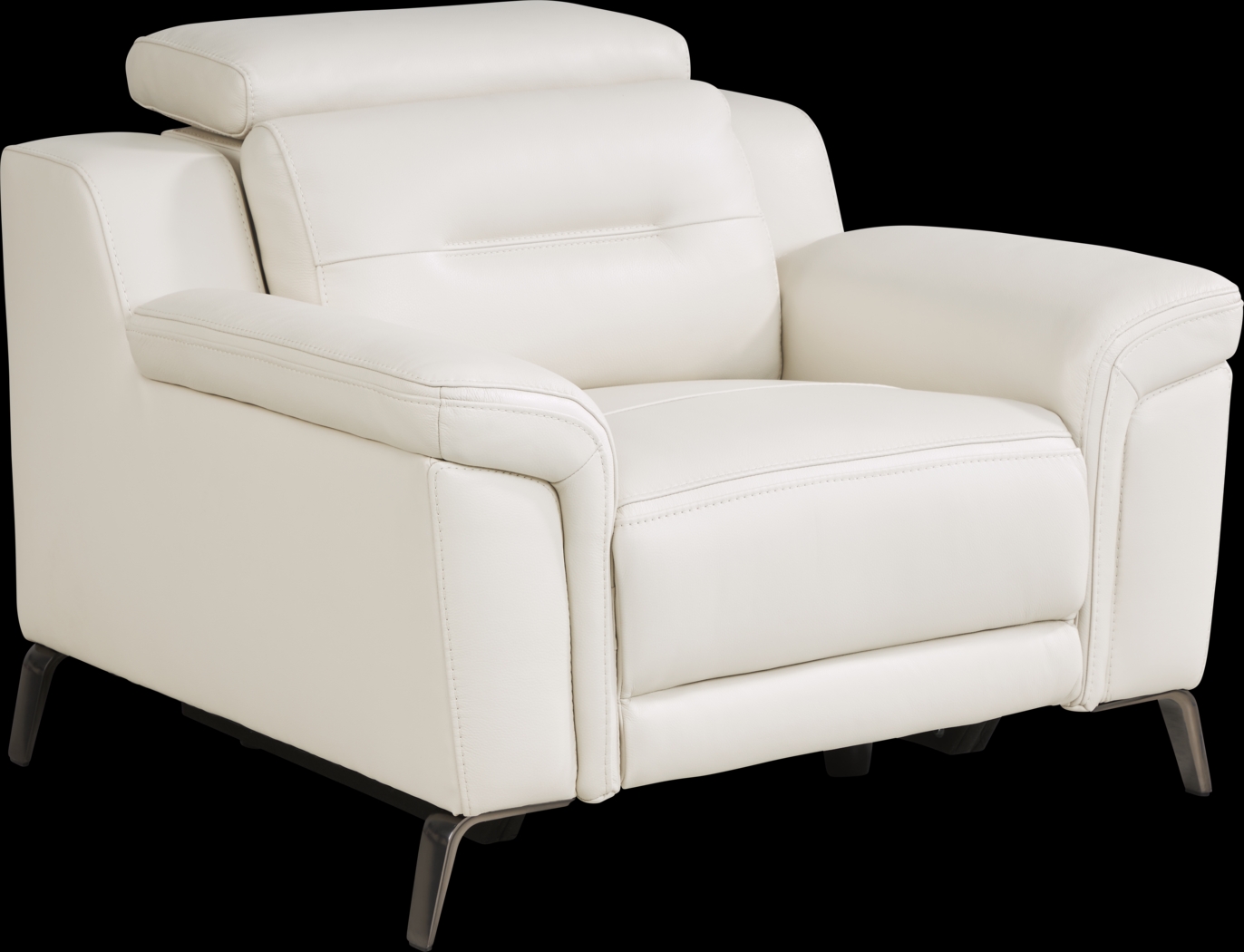 Castella Ivory Leather Dual Power Recliner - Thumbnail - Image 3