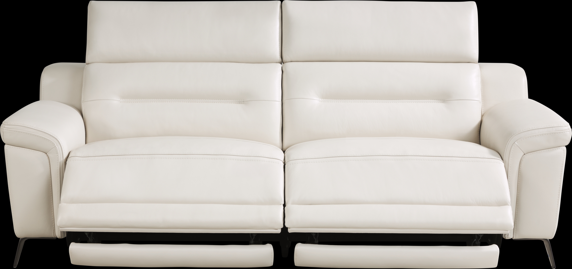 Castella Ivory Leather 2 Pc Dual Power Reclining Living Room - Thumbnail - Image 2