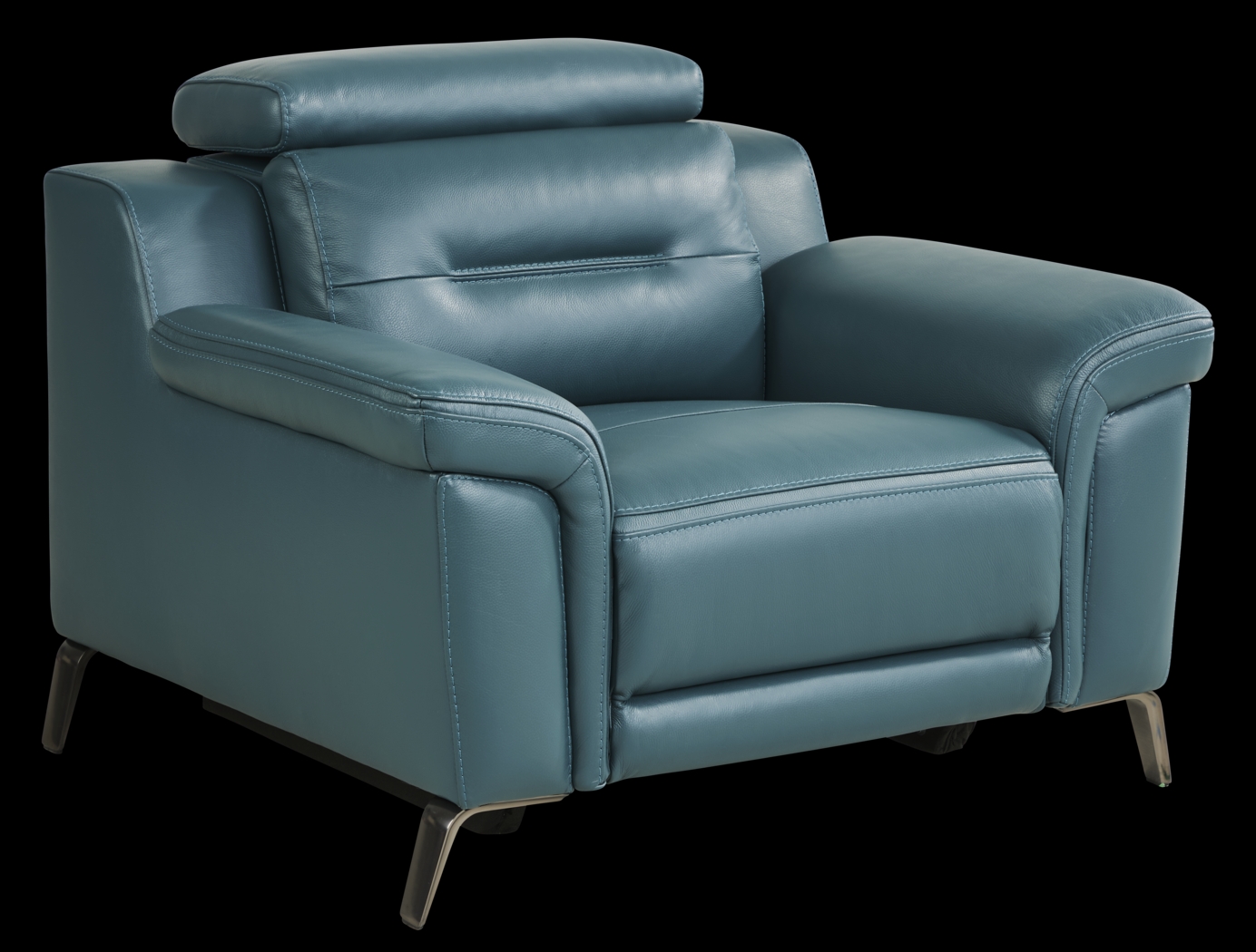 Castella Teal Leather 3 Pc Dual Power Reclining Living Room - Thumbnail - Image 11
