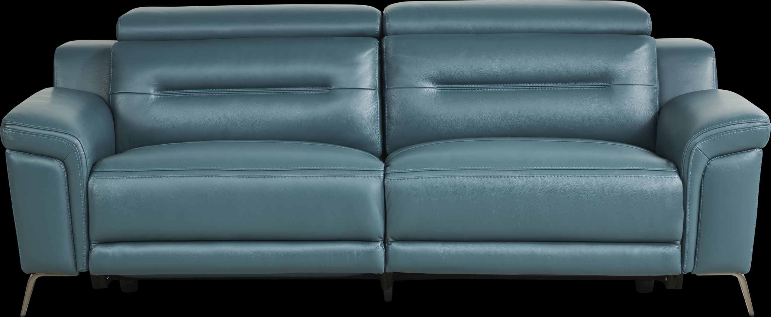 Castella Teal Leather 5 Pc Dual Power Reclining Living Room - Thumbnail - Image 4