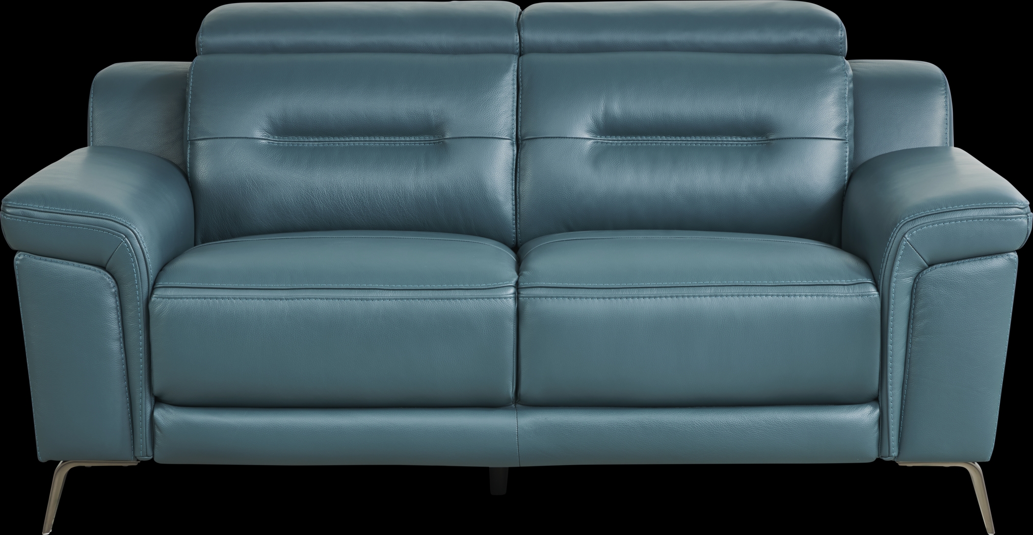 Castella Teal Leather 2 Pc Living Room with Dual Power Reclining Sofa - Thumbnail - Image 5