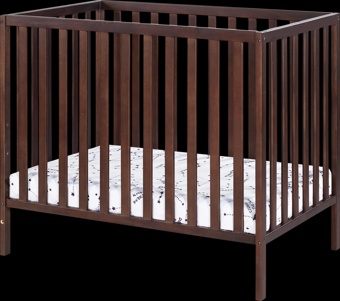 Castellon Brown Mini Crib with Mattress Pad - Thumbnail - Image 1