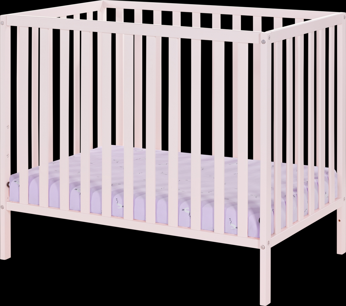 Castellon Pink Mini Crib with Mattress Pad - Thumbnail - Image 1