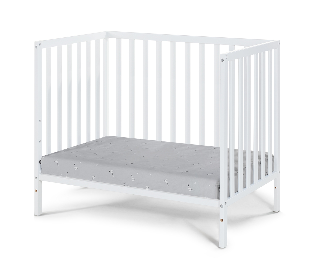 Castellon White Mini Crib with Mattress Pad - Thumbnail - Image 2