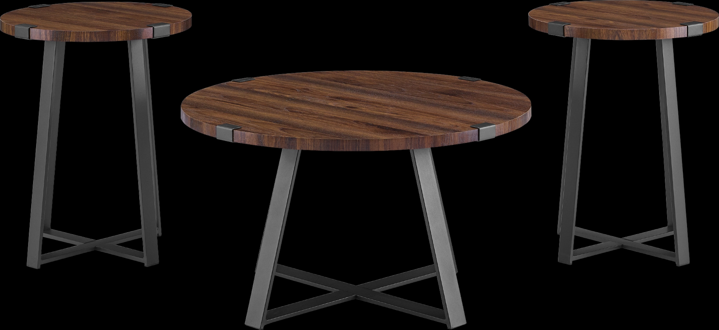 Castletroy Walnut Cocktail Table Set - Thumbnail - Image 1