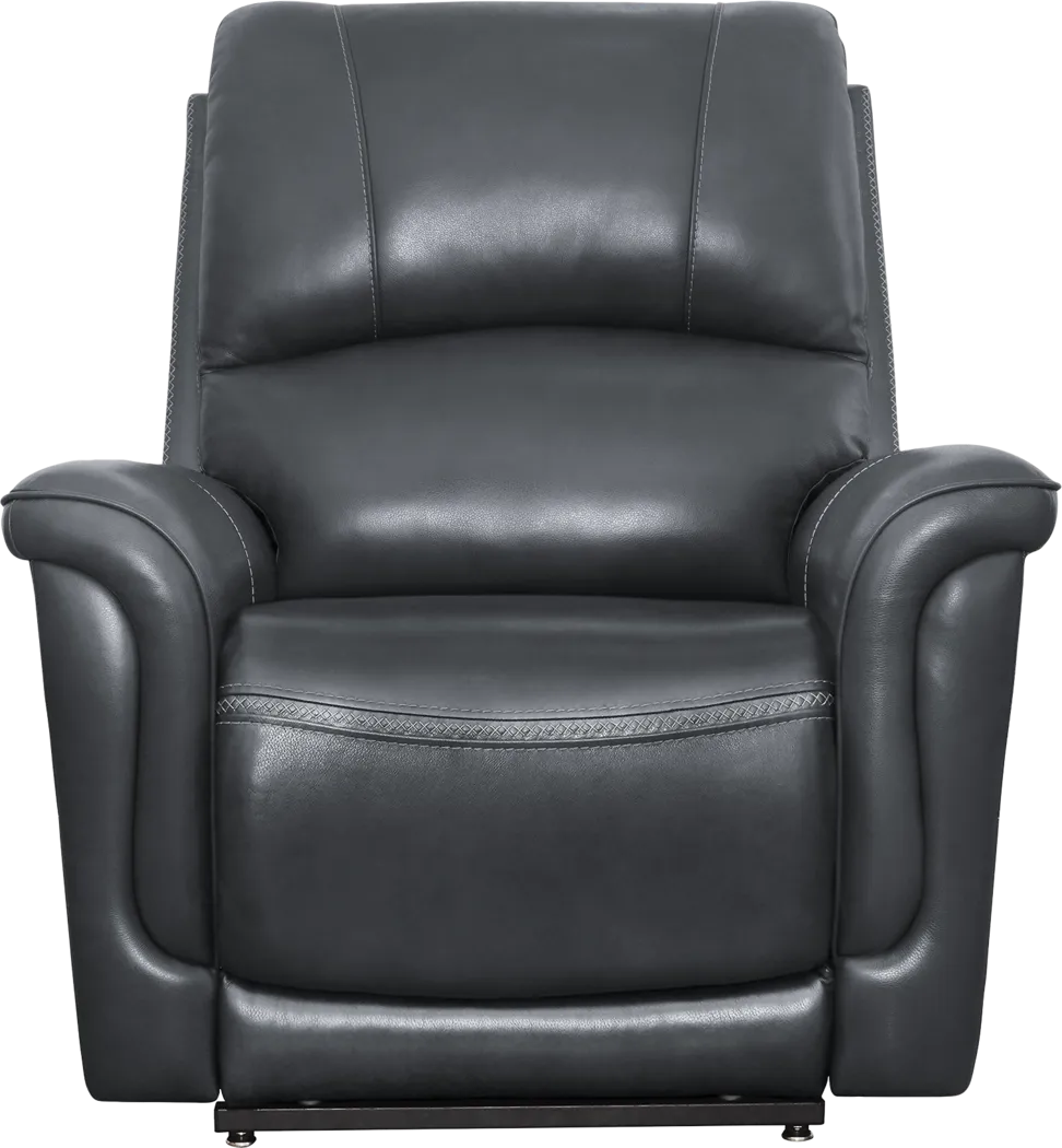 Castmore Black Triple Power Leather Recliner - Thumbnail - Image 2