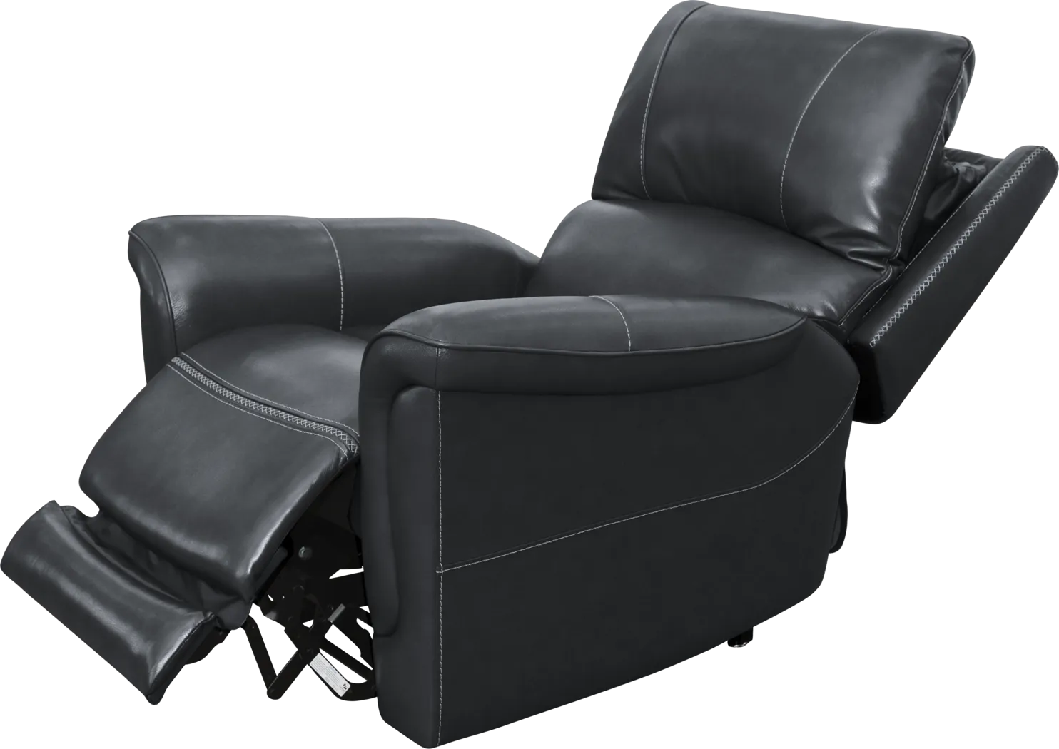 Castmore Black Triple Power Leather Recliner - Thumbnail - Image 3