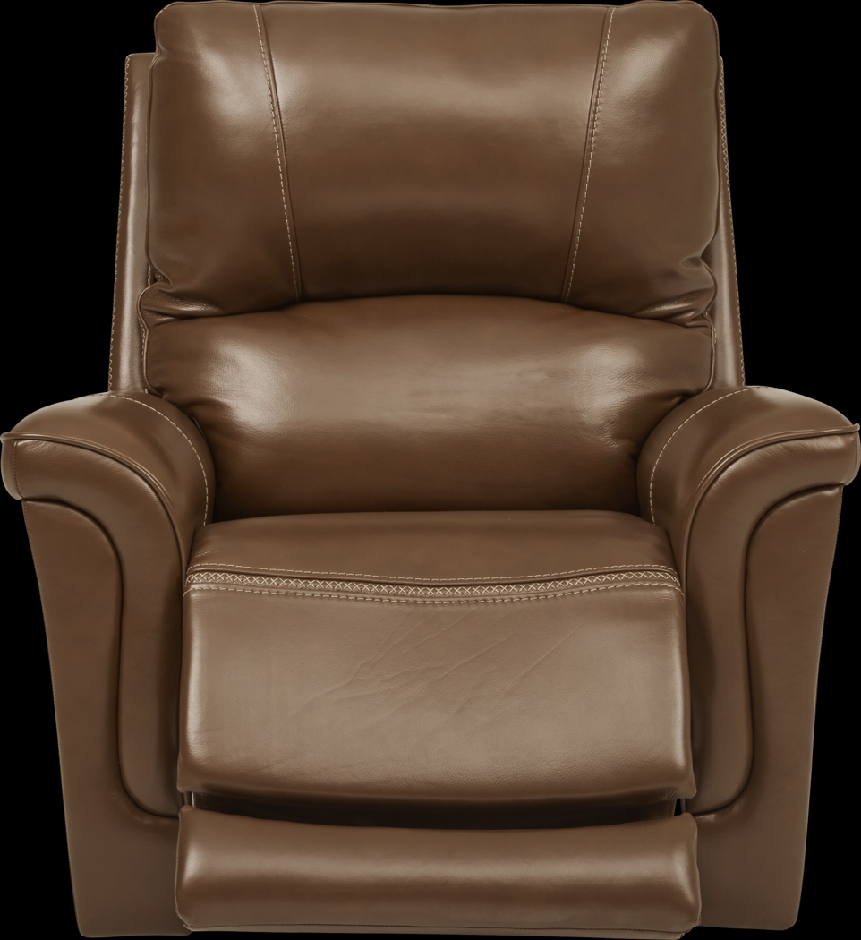 Castmore Brown Triple Power Leather Recliner - Thumbnail - Image 2