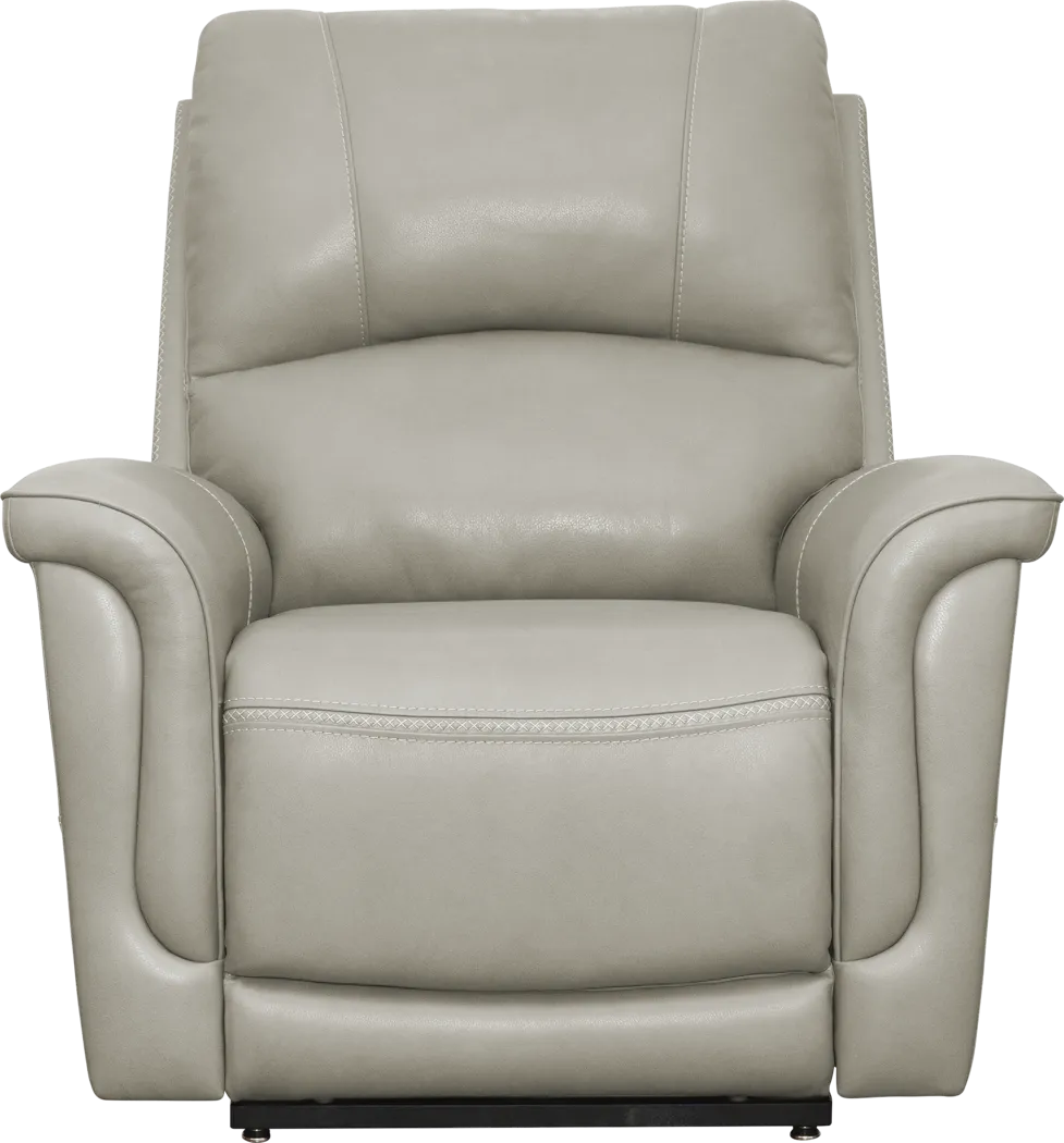 Castmore Gray Triple Power Leather Recliner - Thumbnail - Image 2