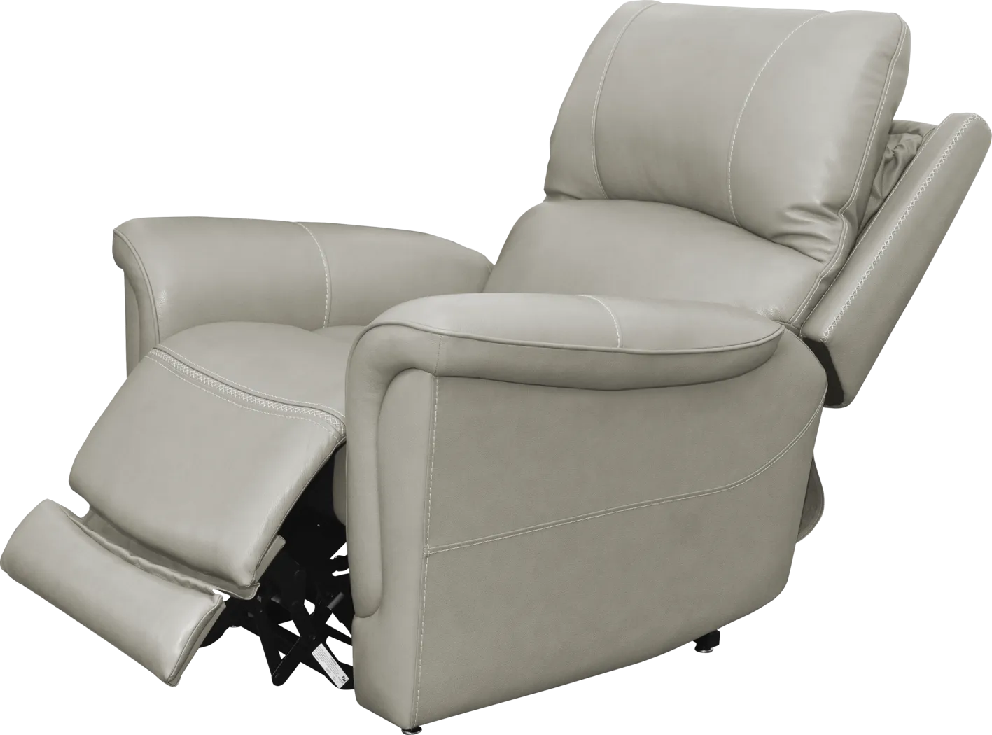 Castmore Gray Triple Power Leather Recliner - Thumbnail - Image 3