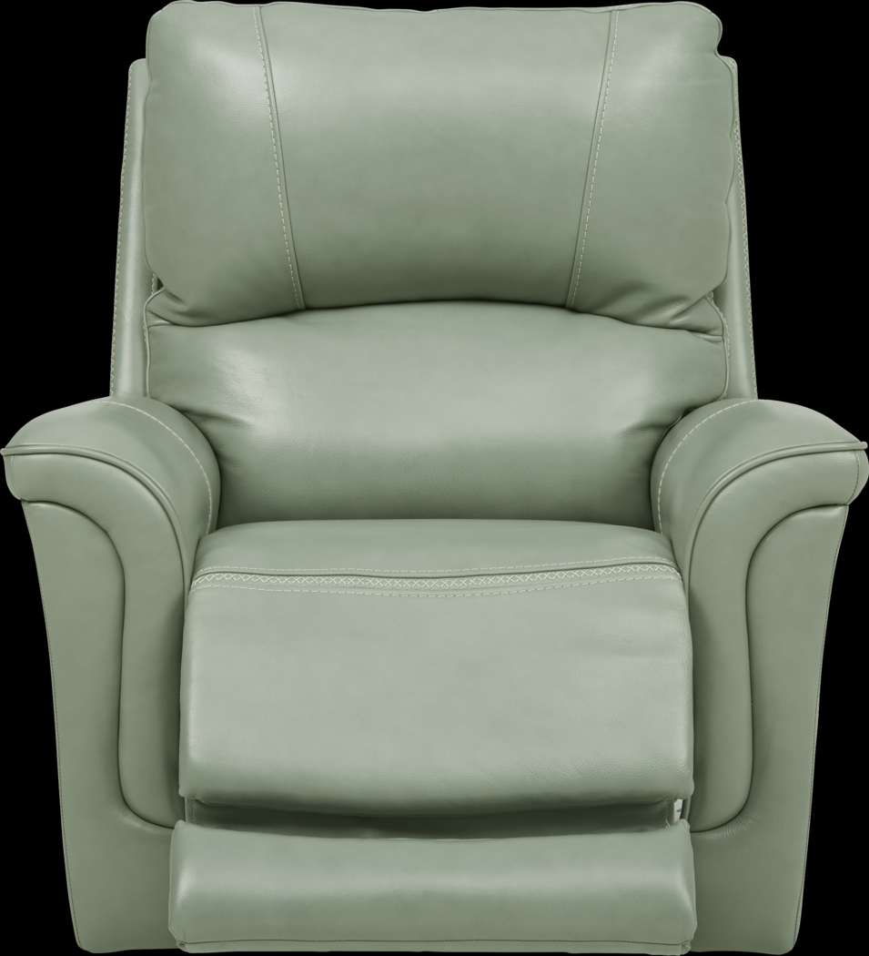Castmore Green Triple Power Leather Recliner - Thumbnail - Image 2