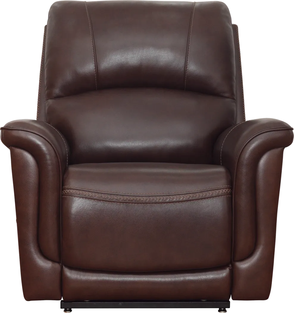 Castmore II Brown Leather Triple Power Lift Recliner - Thumbnail - Image 2