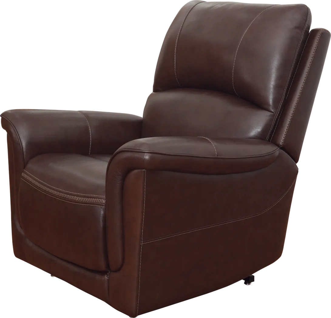 Castmore II Brown Leather Triple Power Lift Recliner - Thumbnail - Image 3