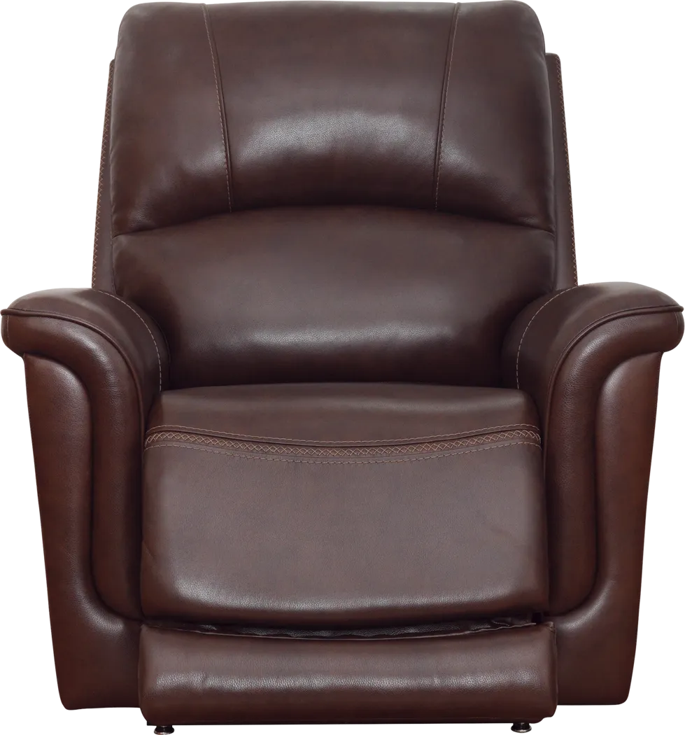 Castmore II Brown Leather Triple Power Lift Recliner - Thumbnail - Image 4
