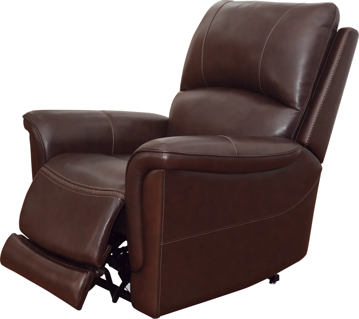 Castmore II Brown Leather Triple Power Lift Recliner - Thumbnail - Image 1