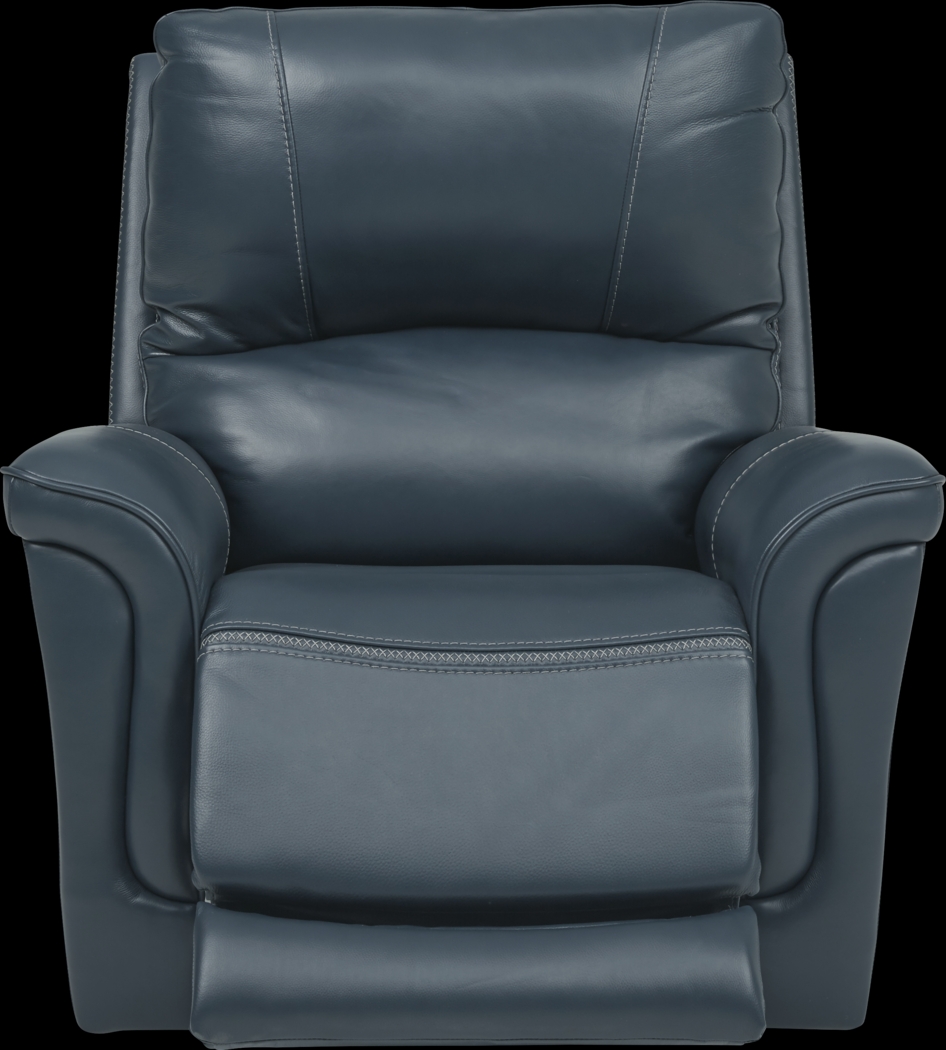 Castmore Navy Triple Power Leather Recliner - Thumbnail - Image 2
