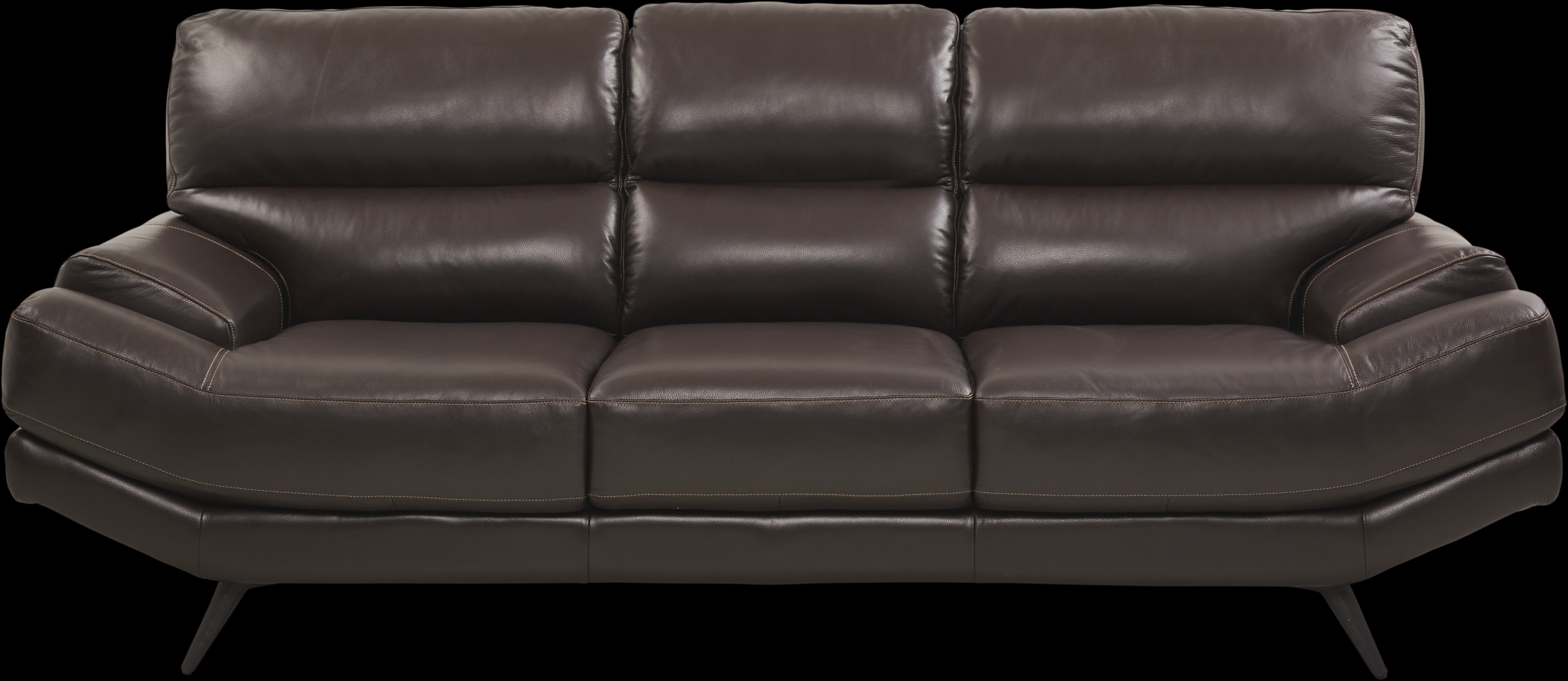 Catalano Espresso Leather Sofa - Thumbnail - Image 1