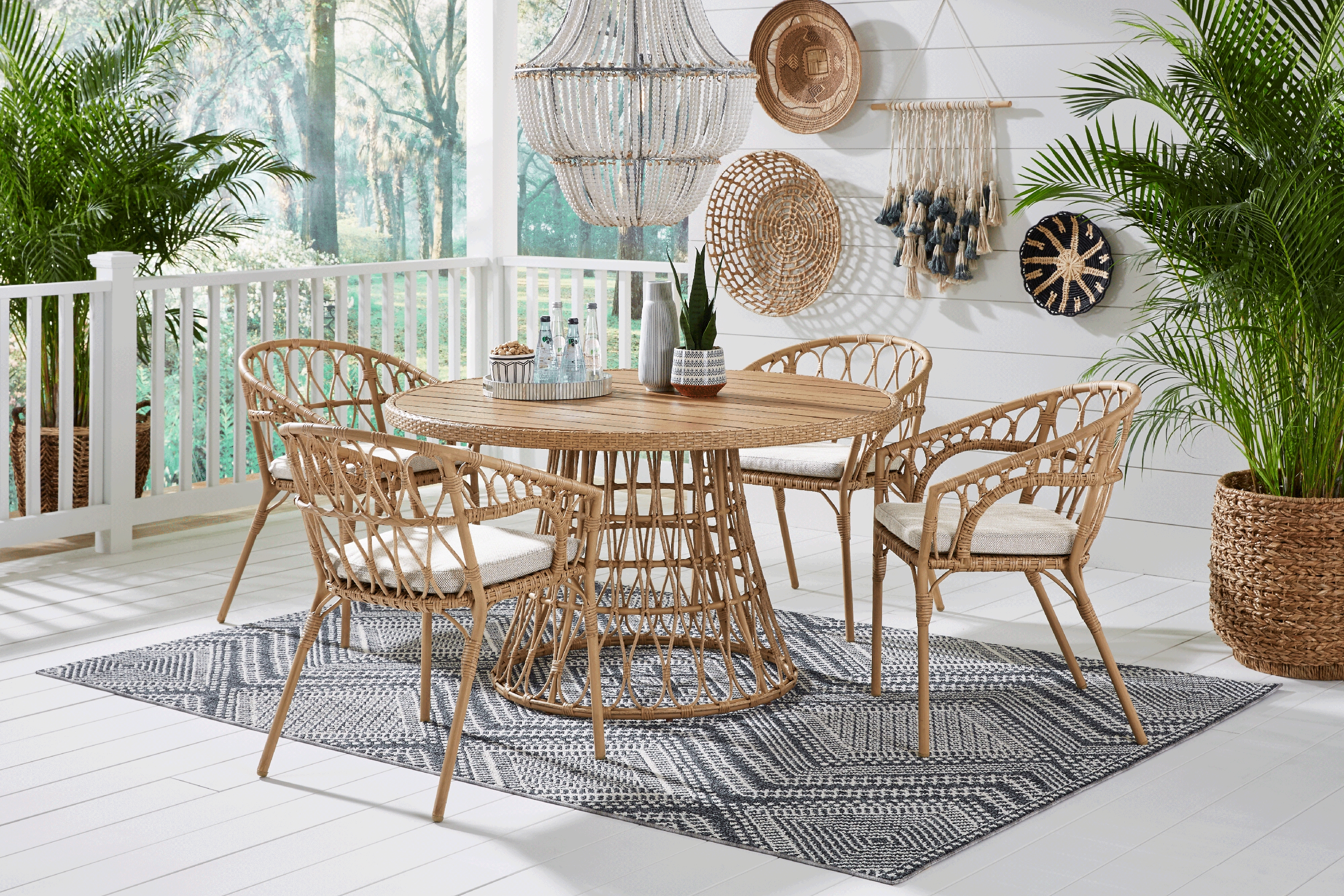 Catalina Natural 54 in. Round Outdoor Dining Table - Thumbnail - Image 2