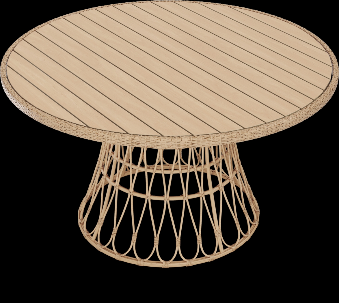 Catalina Natural 54 in. Round Outdoor Dining Table - Thumbnail - Image 4