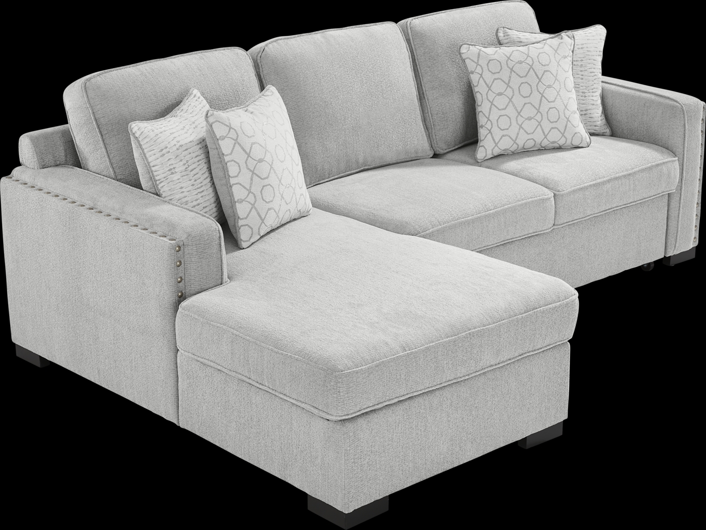 Catania Gray 2 Pc Sleeper Sectional - Thumbnail - Image 3
