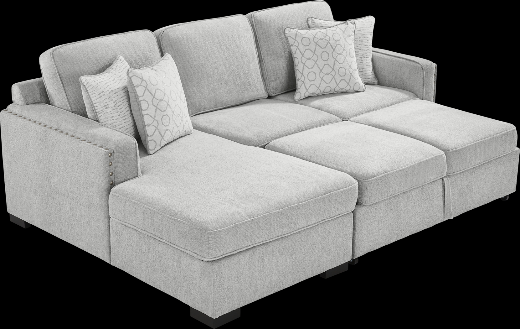 Catania Gray 2 Pc Sleeper Sectional - Thumbnail - Image 4
