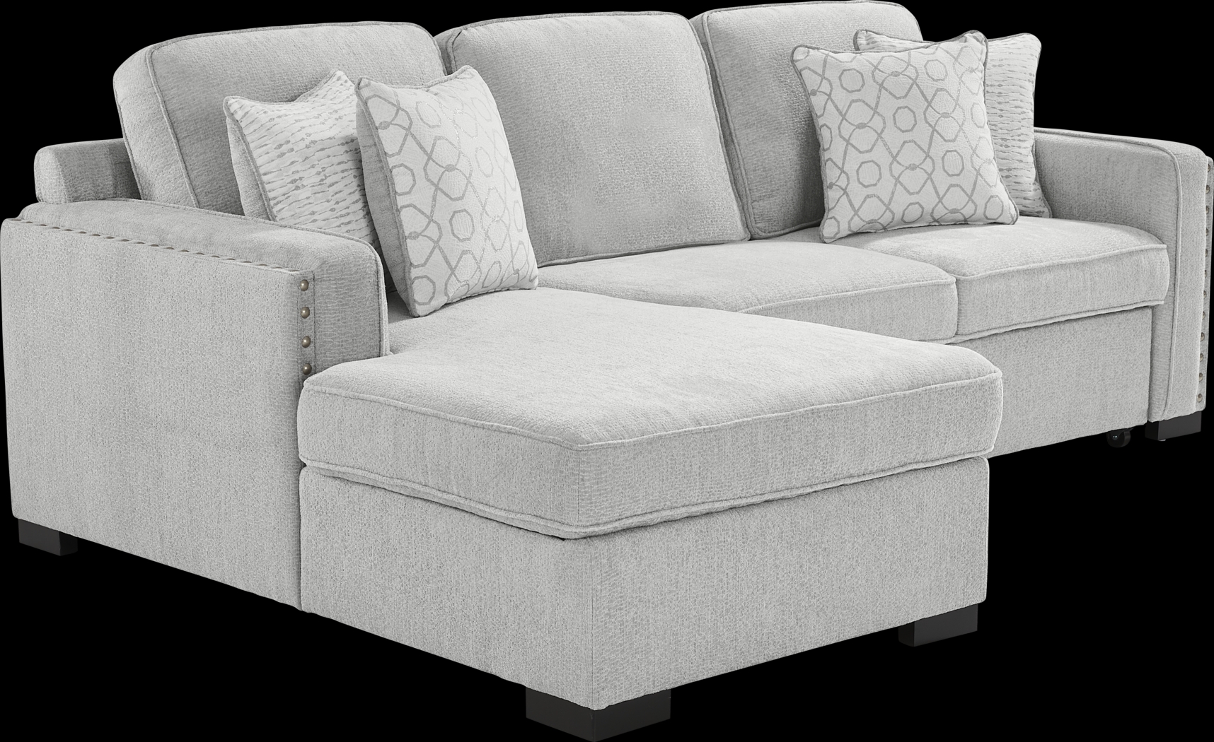 Catania Gray 2 Pc Sleeper Sectional - Thumbnail - Image 1